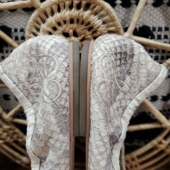 Sam Edelman Felicia Ballet Flats Snake Print Leather Career Comfort Womens 8.5M - Picture 5 of 13